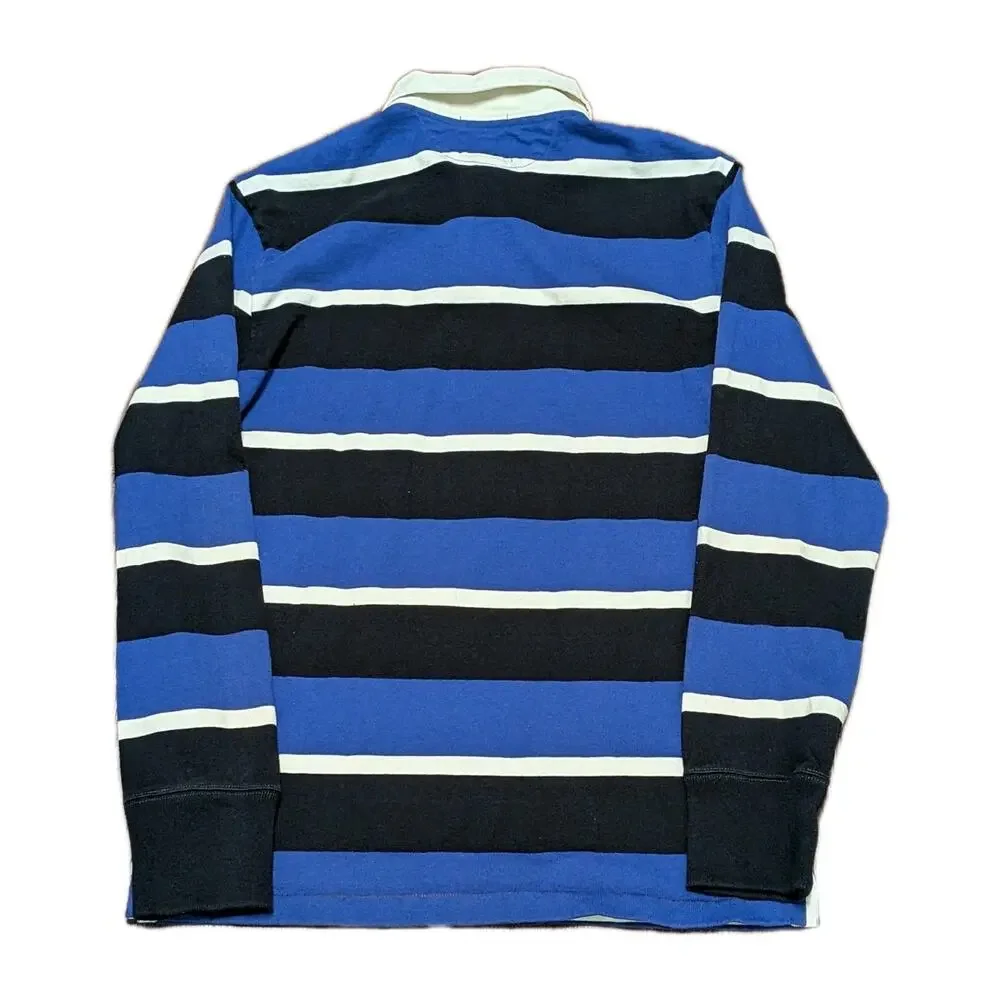 Vintage Ralph Lauren Rugby Long Sleeve Shirt RARE 2005 Crest Large Slim Striped